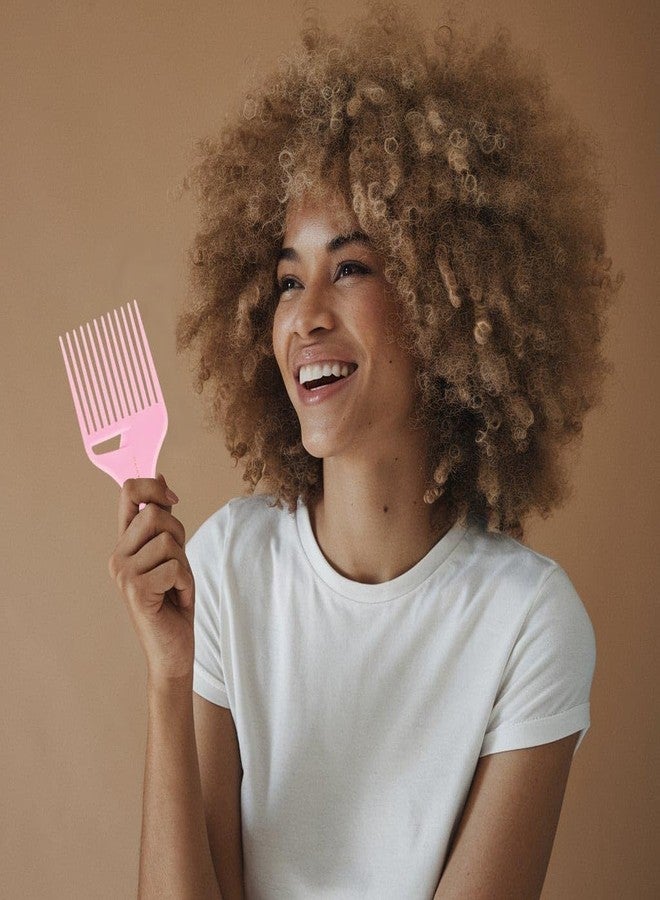Cricket Ultra Smooth Coconut Hair Pick Comb - Infused with Coconut Oil & Keratin for Frizz-Free Shine, Volume Boost, and Gentle Detangling – Ideal for Curly, Thick, and Textured Hair - Pink - Image 3
